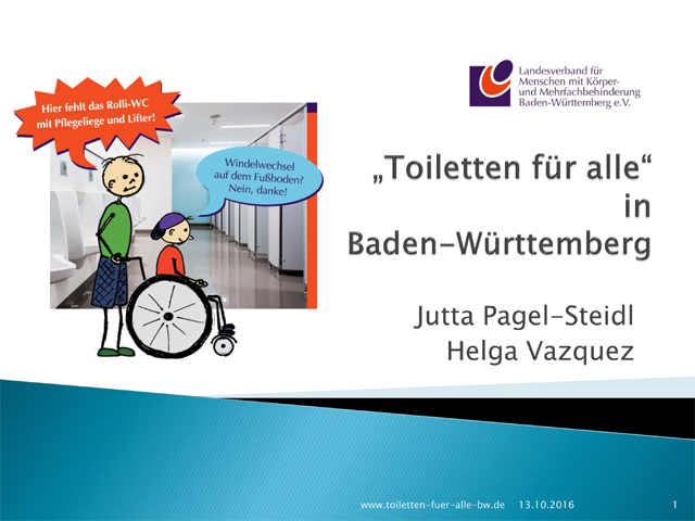 Titelbild einer Präsentation des Projekts »Toilette für alle« in Baden-Württemberg